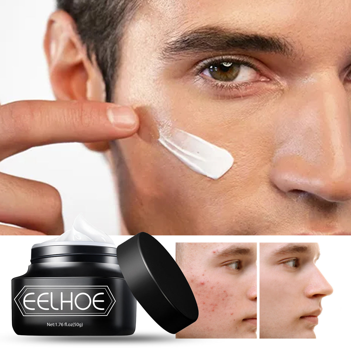 EELHOE Men's Light Cream, Refreshing Non-Greasy Concealer Blot BrighTening Skin Tone Invisible Pore Lazy Cream - American Smart