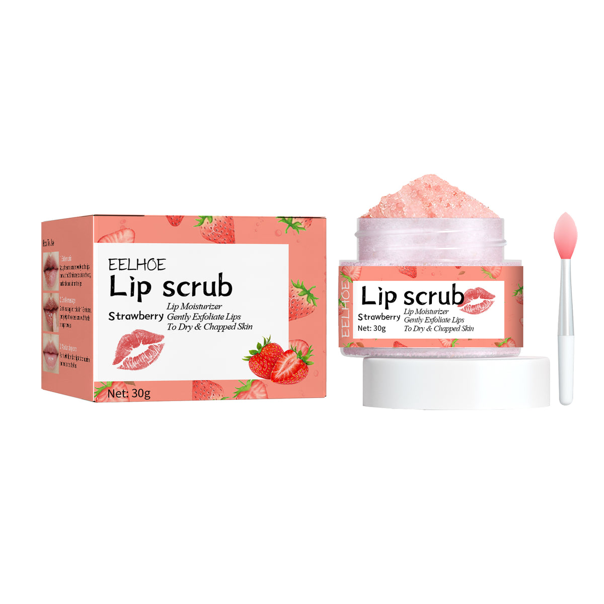 EELHOE Strawberry Lip Scrub, Moisturize Lips, Prevent Dry Crack, Moisturize Dead Skin, And Fade The Corners Of Lips - American Smart