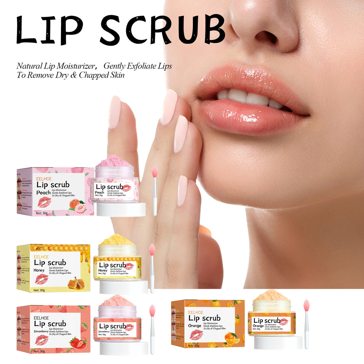 EELHOE Strawberry Lip Scrub, Moisturize Lips, Prevent Dry Crack, Moisturize Dead Skin, And Fade The Corners Of Lips - American Smart