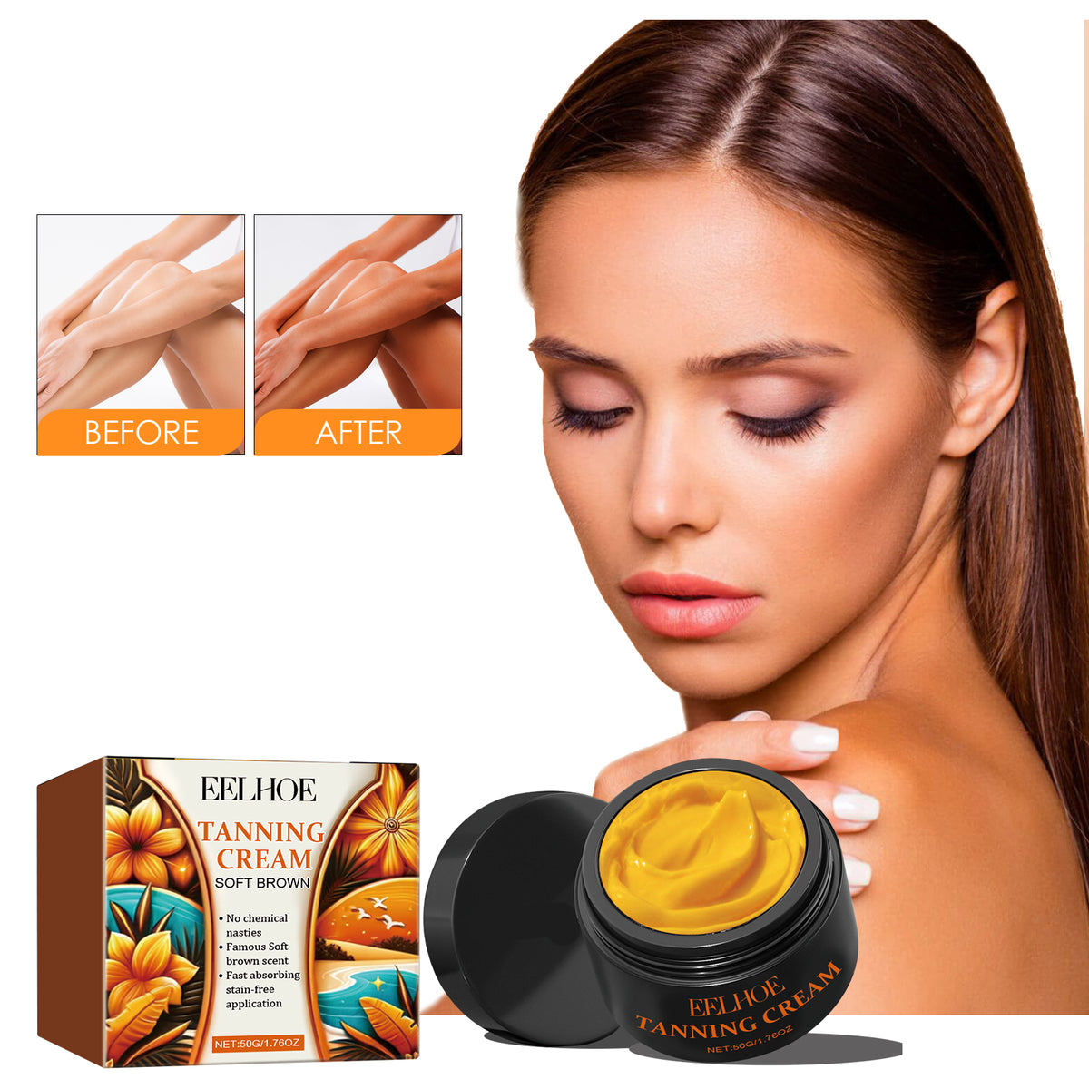 EELHOE Tanning Cream, Outdoor Beach Tanning Help Wheat Tan Moisturizing Black Lotion - American Smart