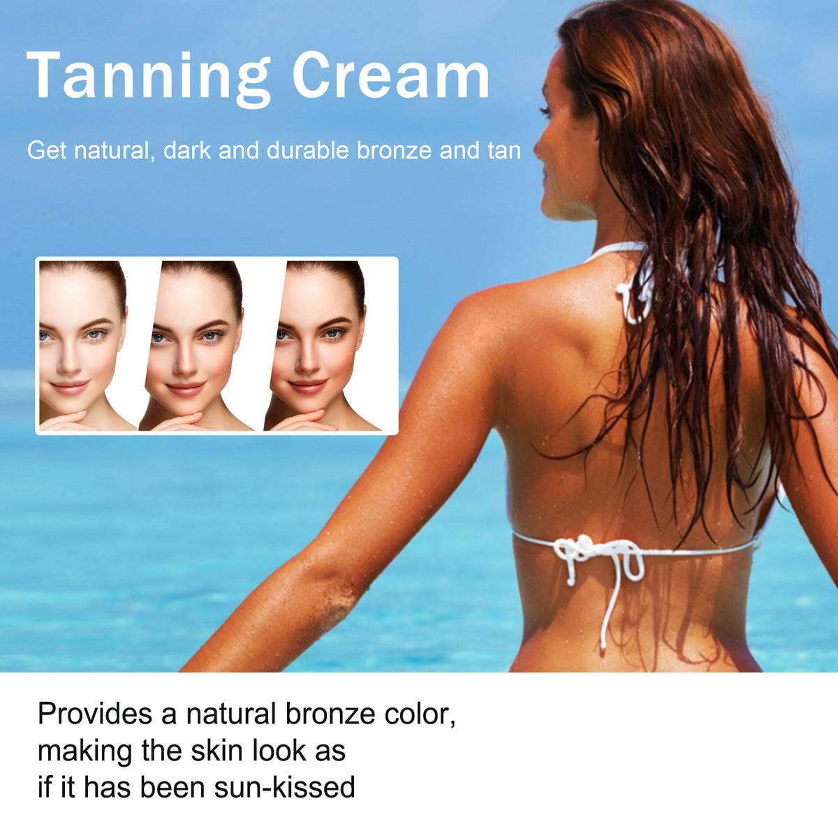 EELHOE Tanning Cream, Outdoor Beach Tanning Help Wheat Tan Moisturizing Black Lotion - American Smart