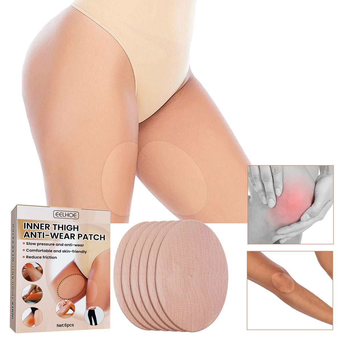 EELHOE Thigh Anti-Wear Adhesive Invisible Non-Trace Anti-Friction High Elastic Anti-Wear Adhesive For Inner Thigh And Lower Leg - American Smart