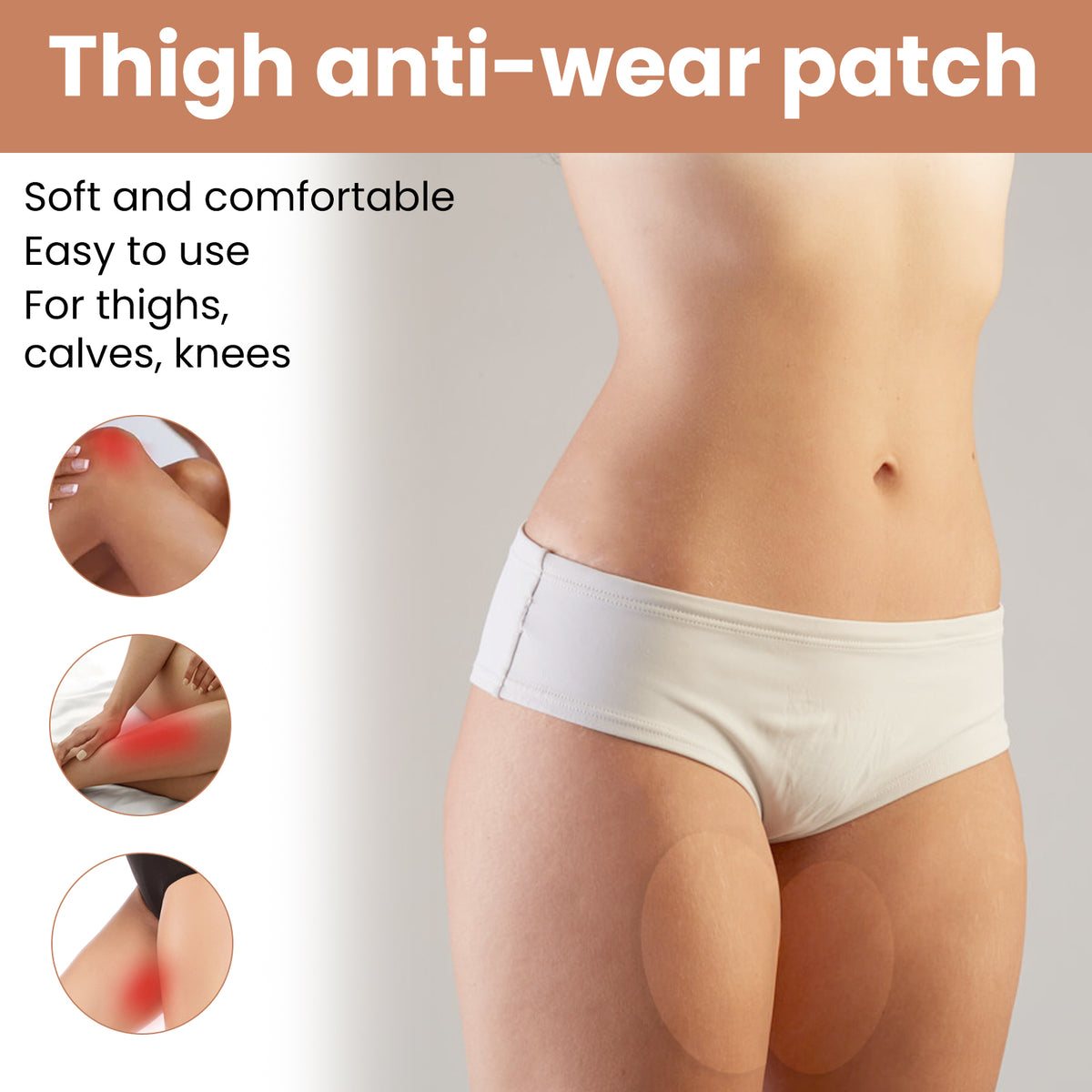 EELHOE Thigh Anti-Wear Adhesive Invisible Non-Trace Anti-Friction High Elastic Anti-Wear Adhesive For Inner Thigh And Lower Leg - American Smart