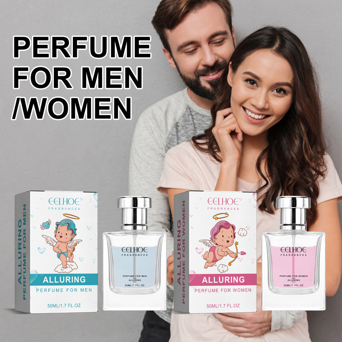 Eprolo Glamor perfume bottle with a sleek design, showcasing the long-lasting, fresh natural fragrance for wrists and behind the ear.