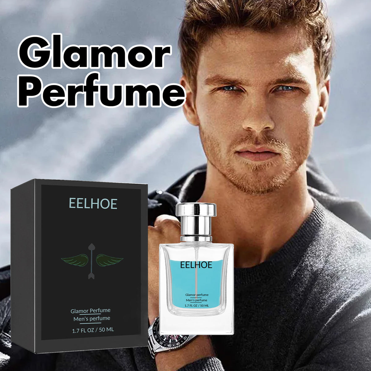 Eprolo Glamor perfume bottle with a sleek design, showcasing a refreshing, long-lasting natural fragrance for women.