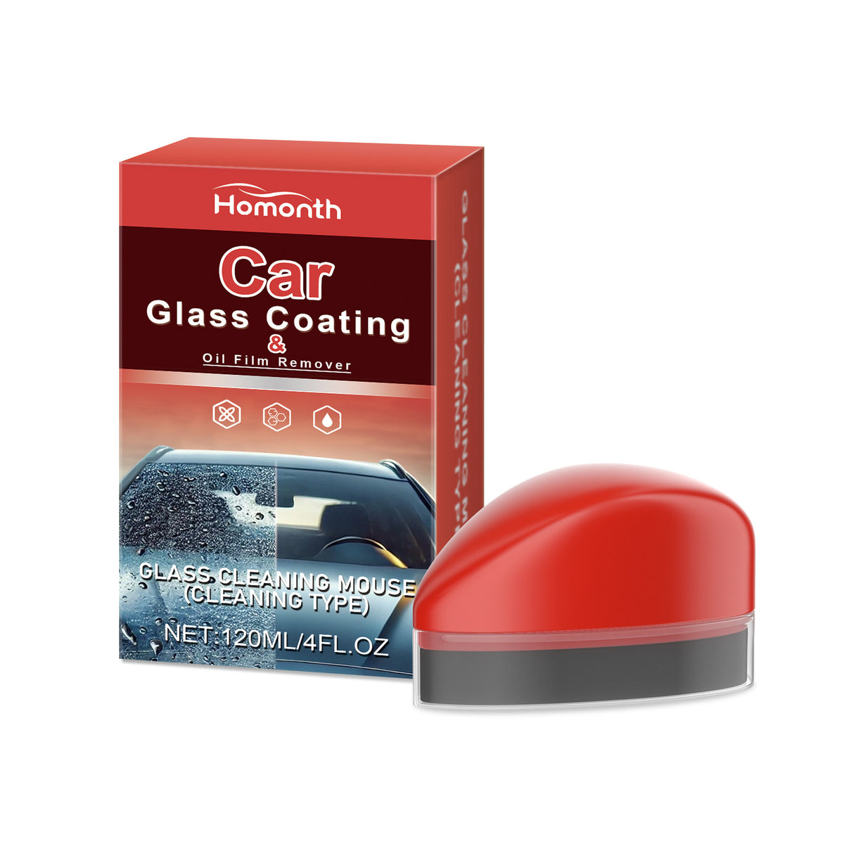 Eprolo glass oil film cleaner for automotive windshields, brightens and decontaminates with crystal plating agent for clear visibility