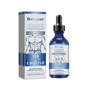 eprolo Googeer Men's Body Care Drops supplement drops in a small glass bottle with a dropper for daily use.