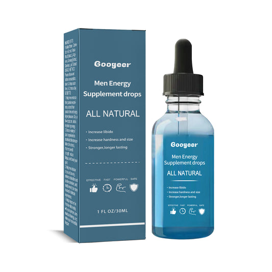 eprolo Googeer men's enhancement supplement liquid drops, energy booster for men, in a clear bottle with dropper cap