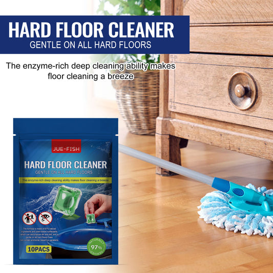 eprolo hard floor cleaning bead surrounded by gleaming tiles, showcasing stain removal and brightening effects on polished floor surfaces