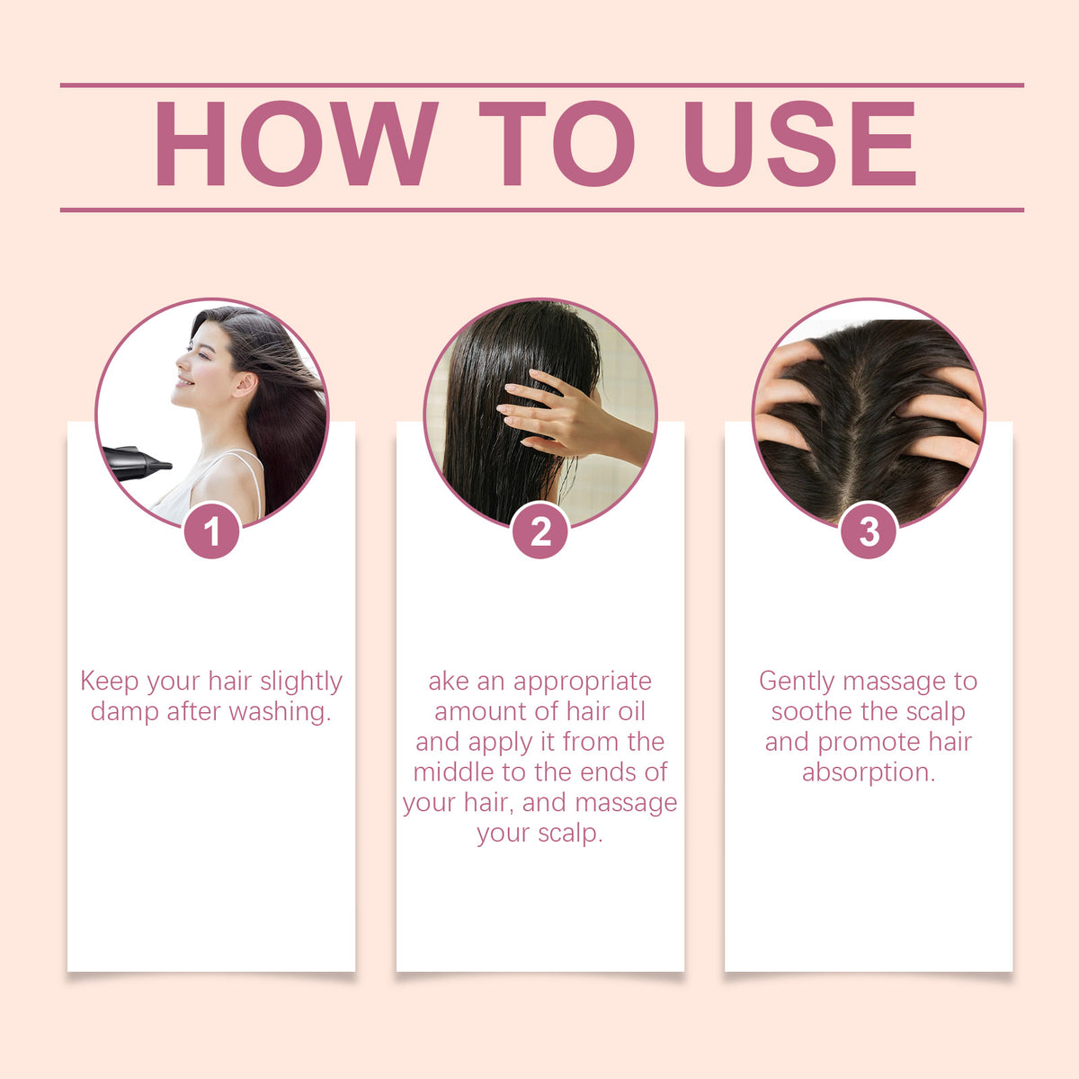 eprolo Hoegoa Hair Care Essential Oil nourishing smooth hair, adds natural shine, reduces frizz, and improves fluffy, frizzy hair.