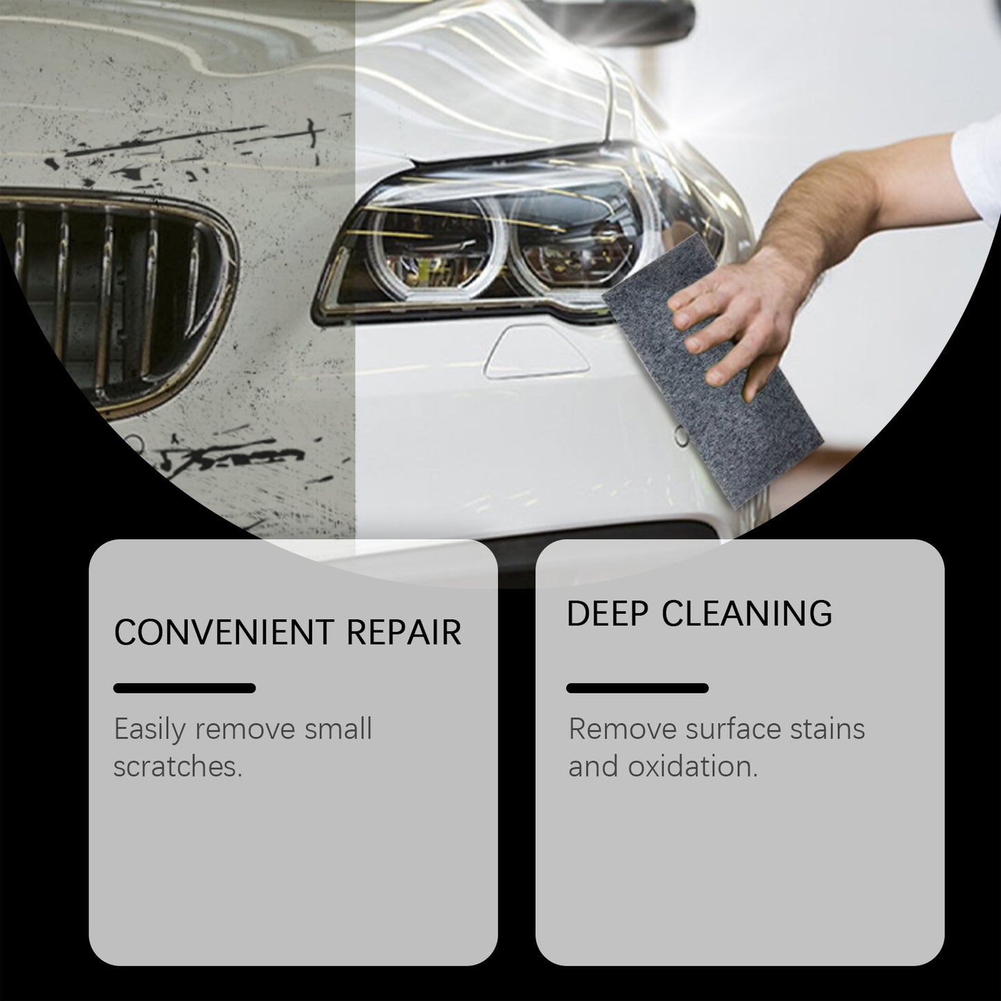 Homonth eprolo car scratch repair plaster set for removing scratches and restoring headlights and paint finish on vehicles.