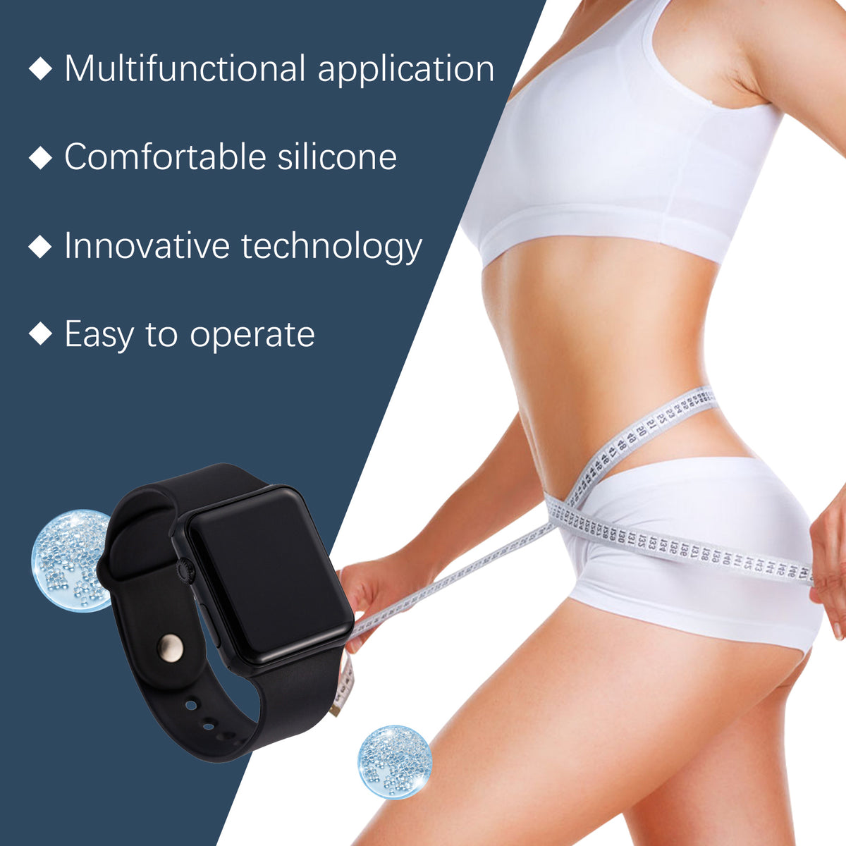 Eprolo Houkea Body Care Watch, unisex silicone bracelet with lightweight, fashionable design for daily wear and personality style.