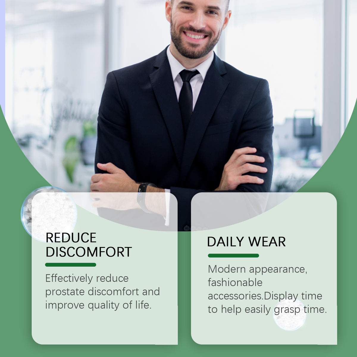 eprolo Houkea men's body care watch showing a sleek design, digital display, and comfort features for daily exercise and personal care.