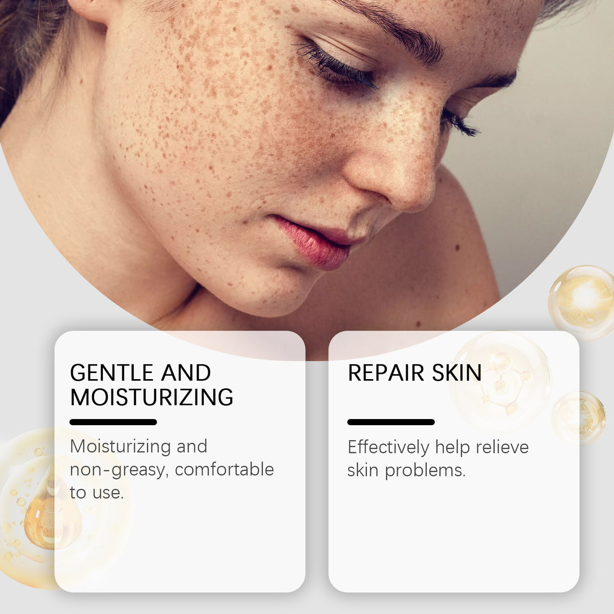 eprolo Hoygi facial essential oil with natural ingredients for dull skin, moisturizing, brightening, and rejuvenating facial skin care.