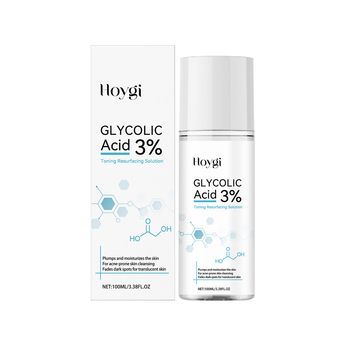 eprolo Hoygi facial exfoliating essence with brightening and hydrating properties, gentle skincare for radiant, moisturized skin