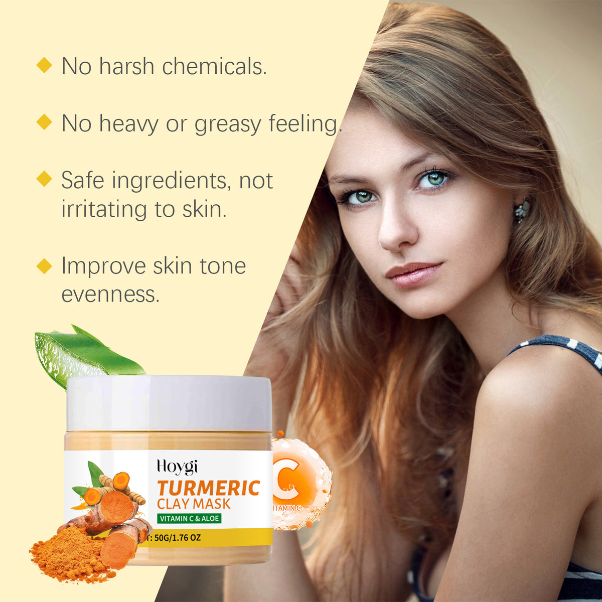 eprolo Hoygi turmeric mud film for skin cleansing, pore purification, hydration, and softening with moisturizing properties