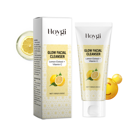 eprolo Hoygi Vitamin C Brightening Cleanser showing a clear gel with citrus extracts for moisturizing and soothing facial skin