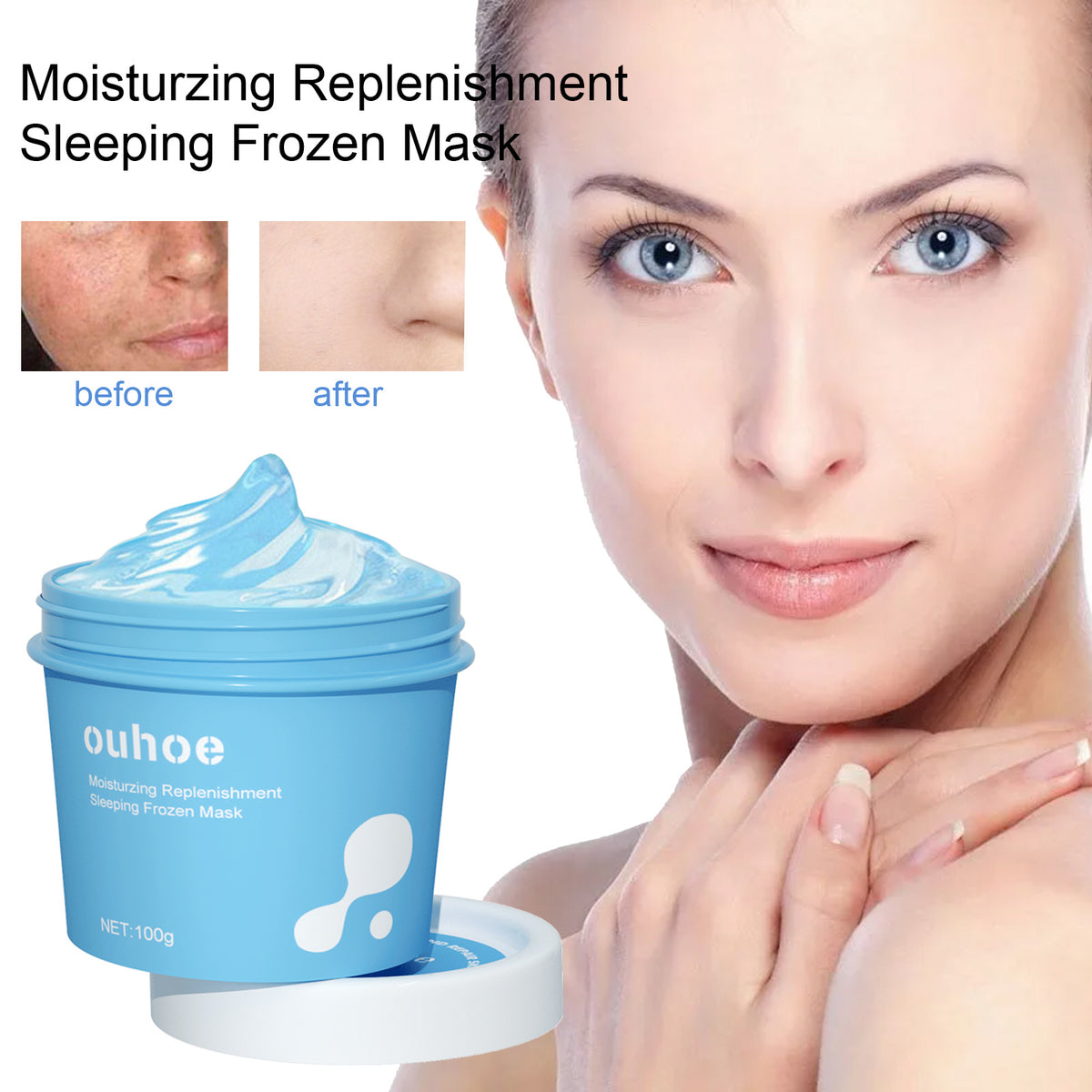 eprolo hydrating and moisturizing sleep frozen mask with pore-shrinking and skin-brightening effects, refreshing gel spread mask for glowing skin
