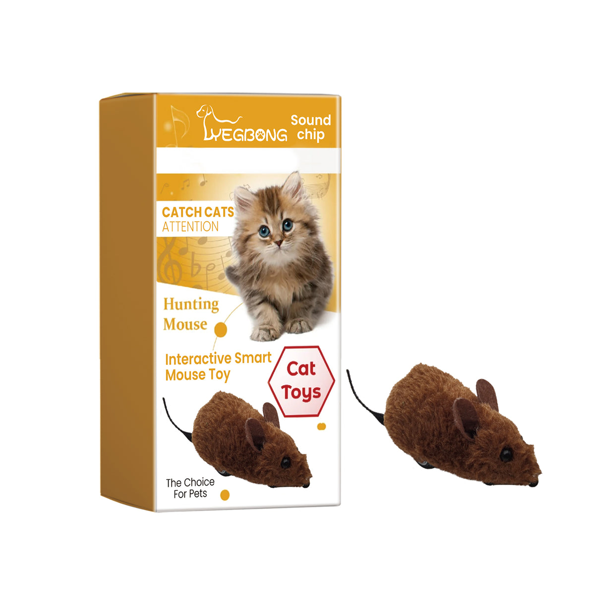 Eprolo interactive smart mouse toy for cats and dogs, plush with realistic mouse sound for play and relief.