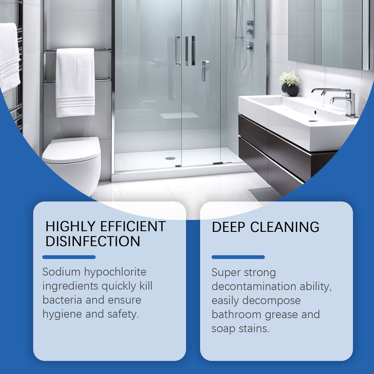 eprolo Jakehoe bathroom cleaning spray with spray bottle, designed for stain and scale removal from bathtubs and multi-purpose cleaning