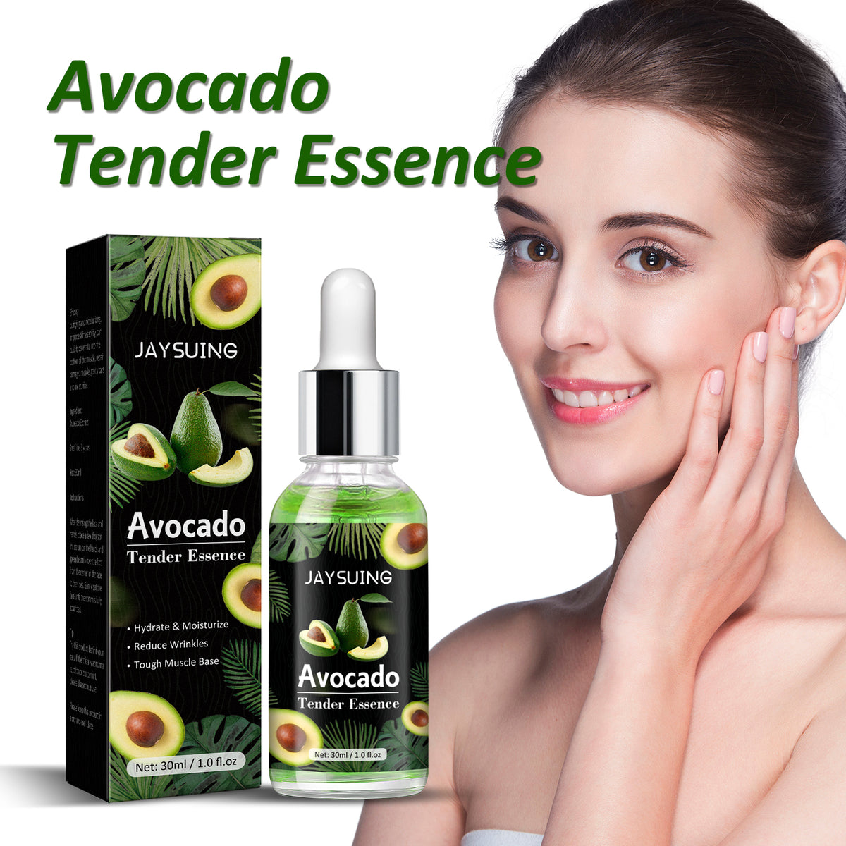 eprolo Jaysuing Avocado Serum for brightening, moisturizing, and reducing fine lines on the face with nourishing skin essence
