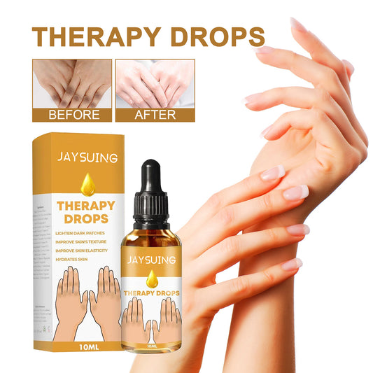Jaysuing Knuckle Acanthosis Melanin Whitening Serum for hand and joint skin, featuring a dropper bottle with serum inside.