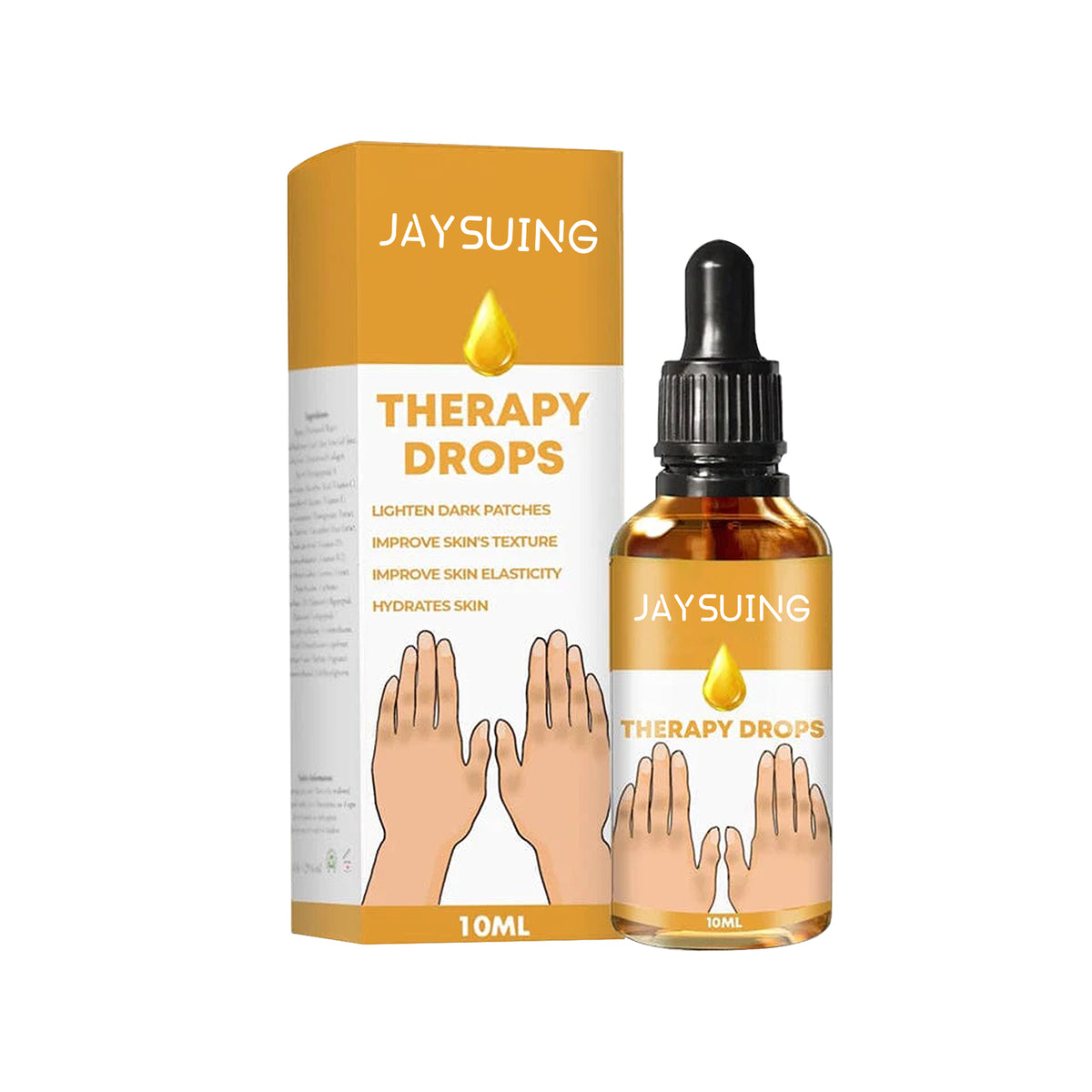 Jaysuing Melanin Whitening Serum for hands and joints showing a sleek bottle with product label, designed to improve skin tone and clarity.