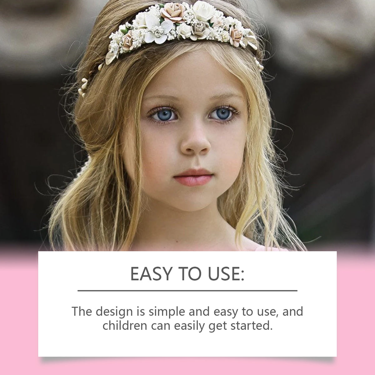 Kids makeup gift box by eprolo with colorful lipstick, eyeshadow, and playful girl makeup accessories in a gift set.