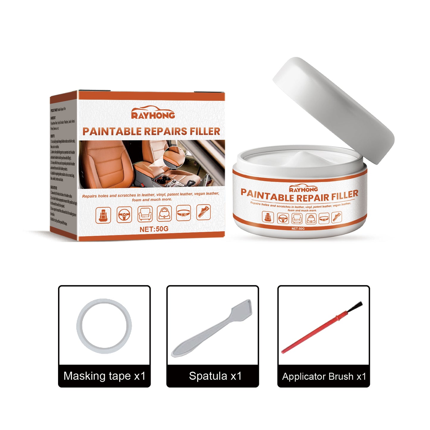 eprolo leather filling cream for car seats, sofas, bags, shoes, and clothing, restoring and conditioning genuine leather surfaces