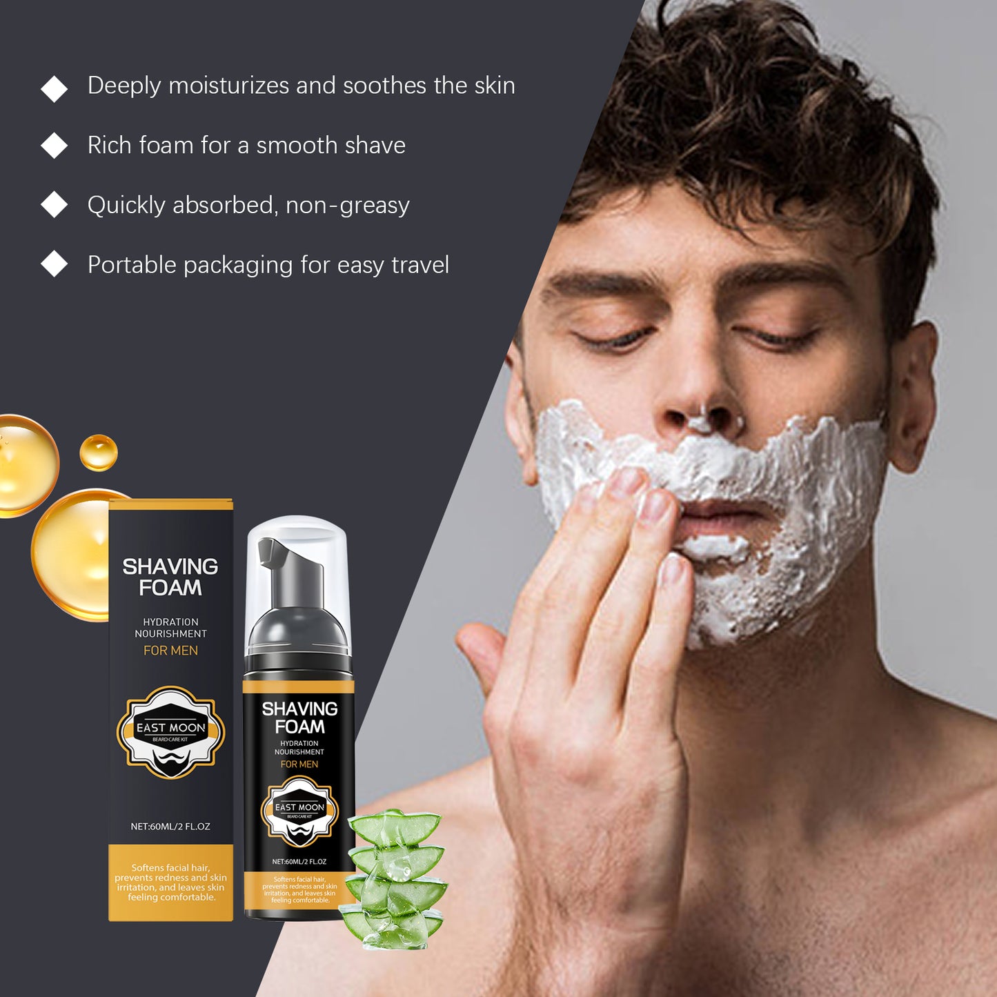 eprolo men's beard care series with gentle facial hair moisturizer and facial moisturizing care for clean, soft beards
