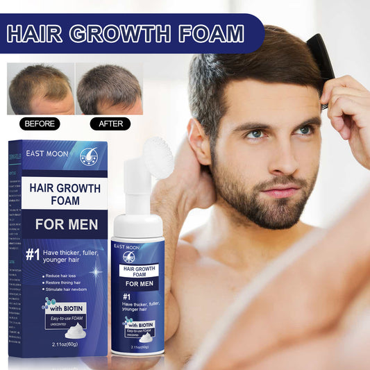 eprolo men's dense hair foam machine applying thickening moisturizing foam to hair roots and follicles