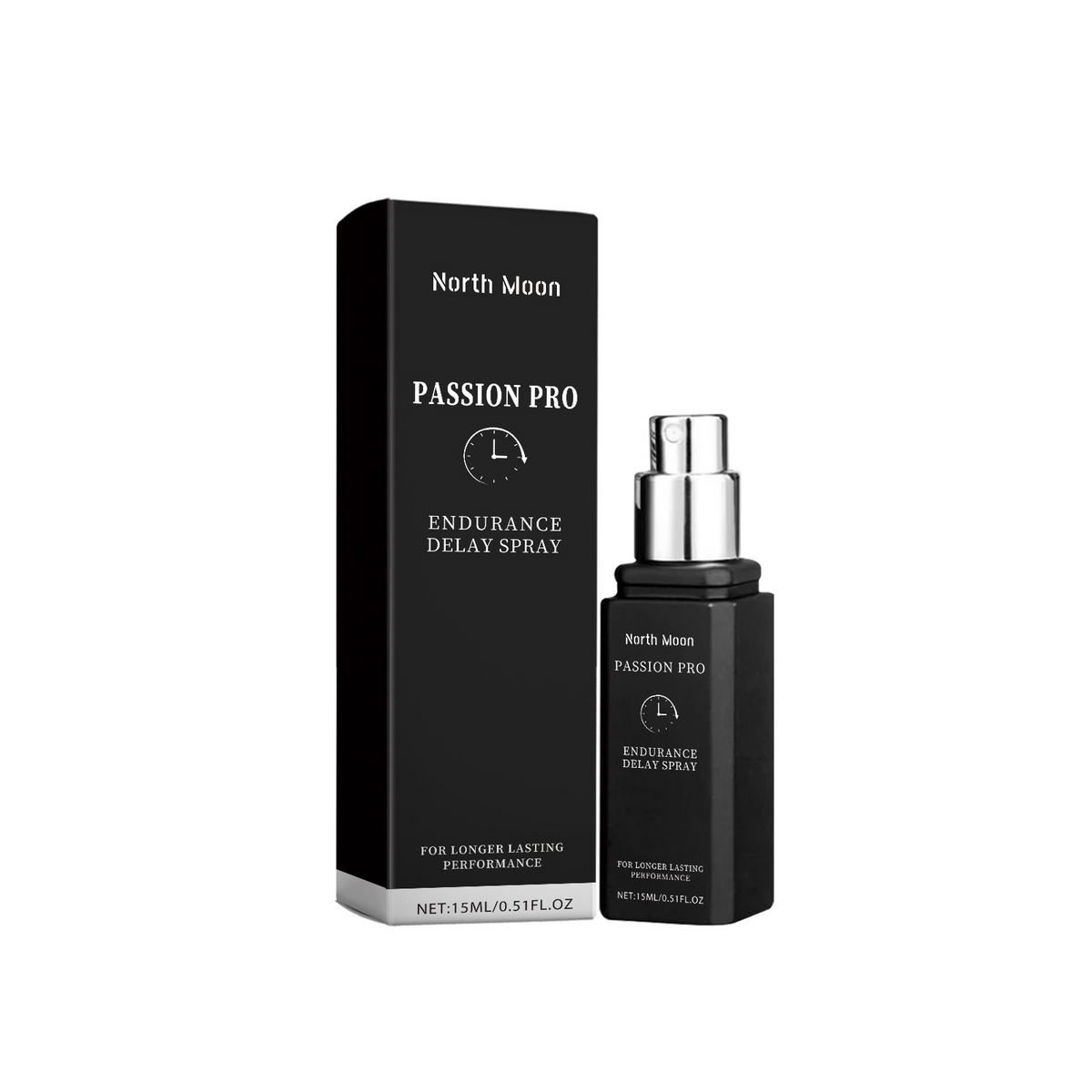 Eprolo North Moon Men's Care Spray, soothing and moisturizing daily body massage spray, in a sleek bottle with a pump nozzle.