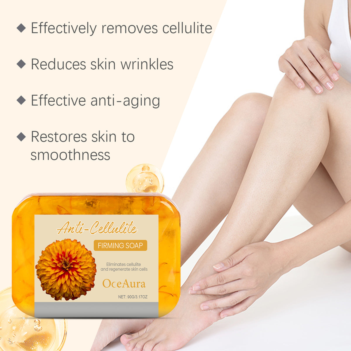 Eprolo OceAura Bath Skin Care Soap with moisturizing formula, softens and smooths skin during body cleansing.
