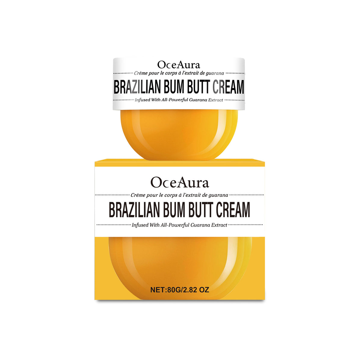 eprolo Oceaura Hip Firming Cream showing the cream jar and smooth skin texture, focused on body care and skin elasticity enhancement