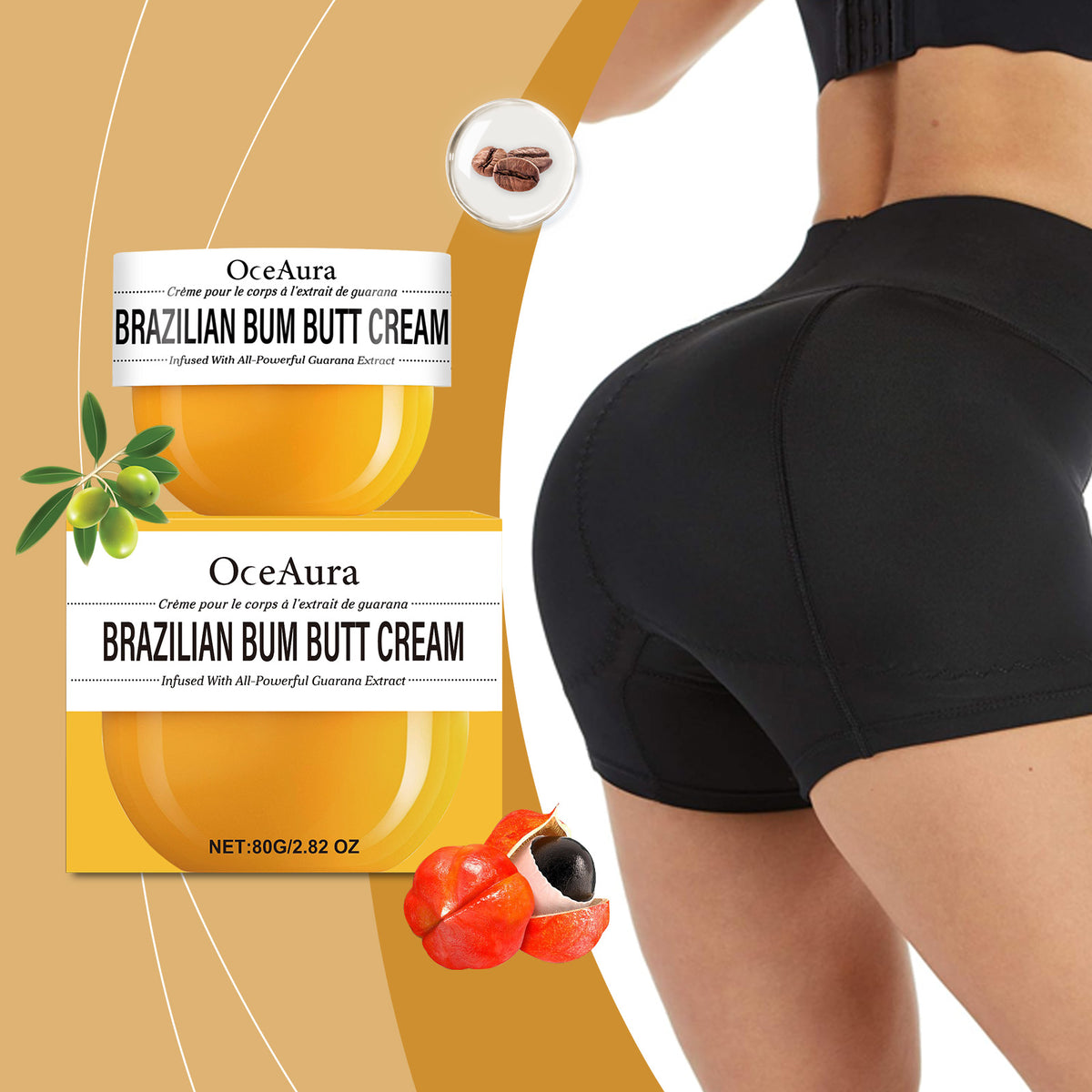 eprolo Oceaura Hip Firming Cream showing a jar of moisturizing body care cream for skin elasticity and firming.