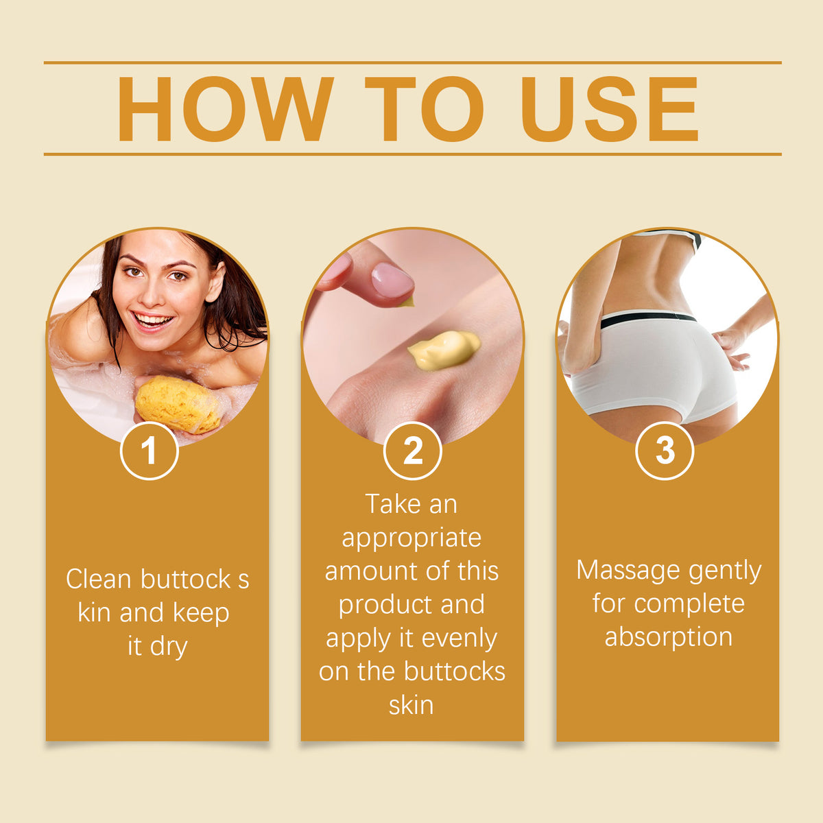 Eprolo Oceaura Hip Firming Cream showing the cream in a jar with a smooth, moisturized hip skin appearance