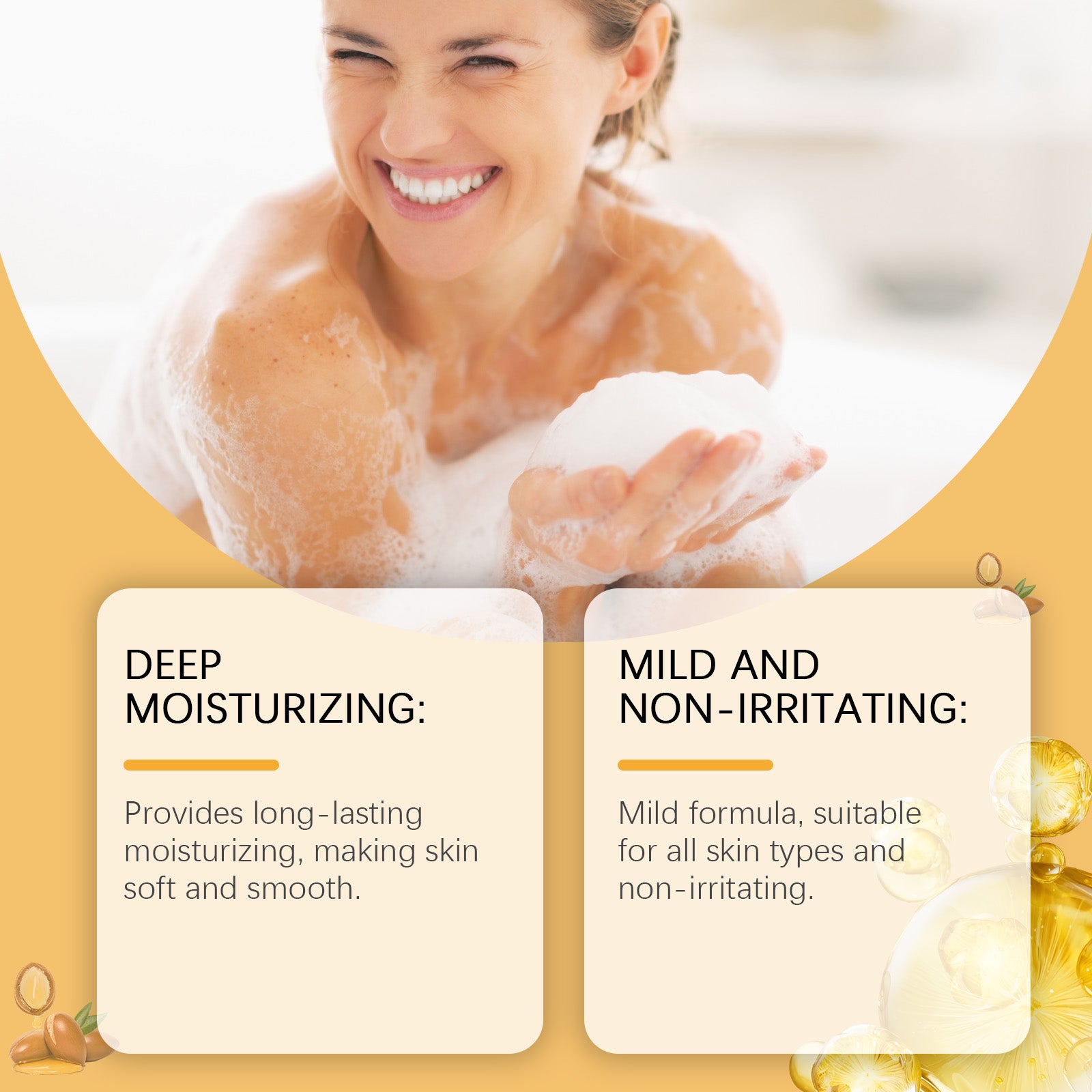 eprolo OceAura Orange Peel Moisturizing Shower Soap with fresh orange peel for gentle cleansing and improved skin hydration