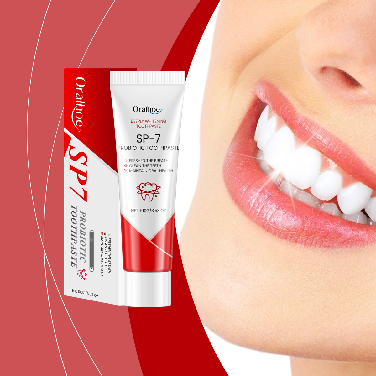 Eprolo Oralhoe probiotic toothpaste for dental hygiene, gentle cleaning, surface stain removal, and lasting fresh breath.