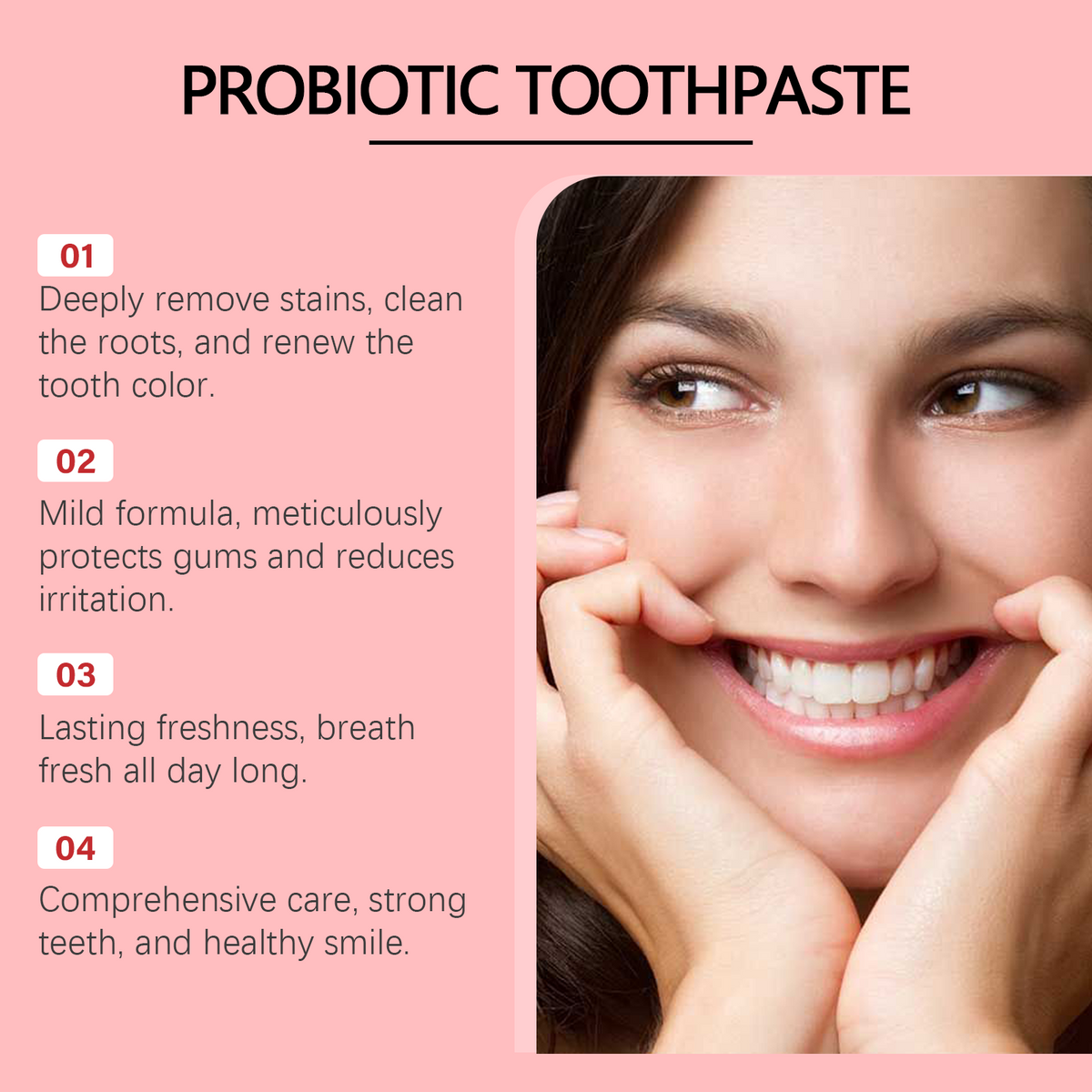 eprolo Oralhoe probiotic toothpaste for dental hygiene, gentle cleaning, surface stain removal, and lasting fresh breath.