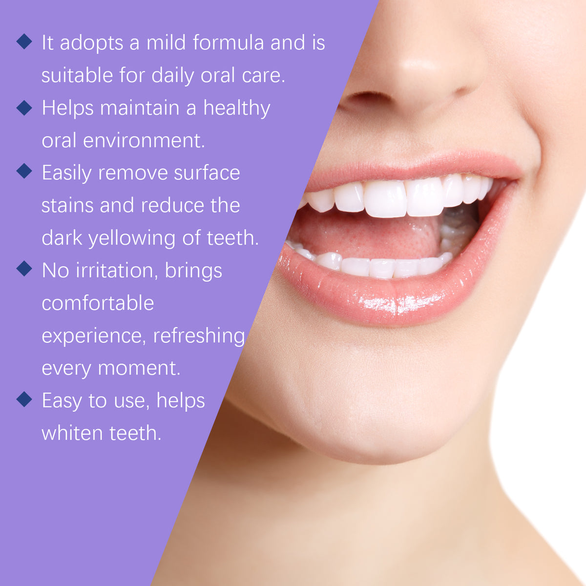 eprolo Oralhoe purple brightening tooth powder and gentle mouth cleanser with fresh breath and teeth care benefits.