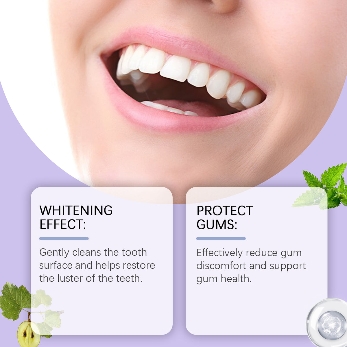 eprolo Oralhoe purple brightening tooth powder for gentle mouth cleansing and fresh breath with natural teeth care.