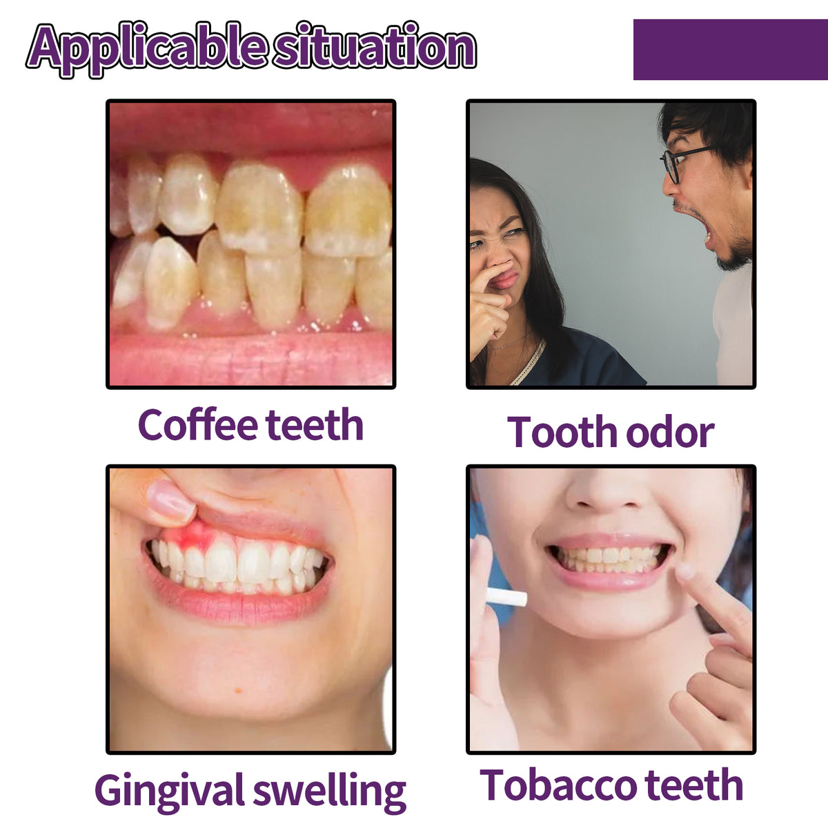 Eprolo Oralhoe Repair Dental Tooth Powder with whitening mint to remove stains and freshen breath, showing the powder and packaging.