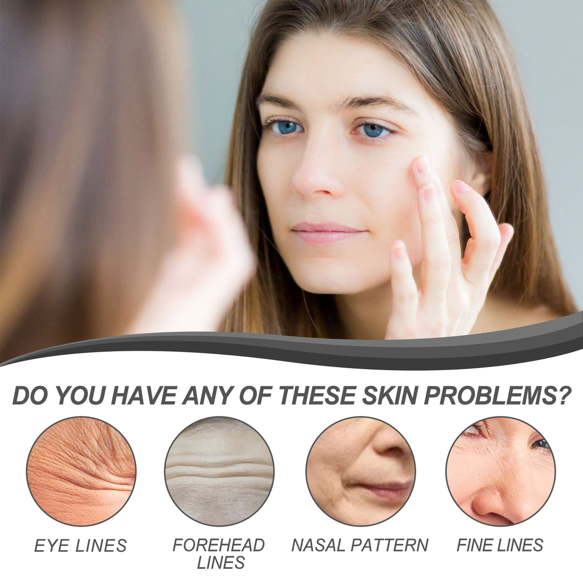eprolo OUHOE anti-wrinkle serum bottle for firming, brightening skin, and reducing fine lines in a close-up shot