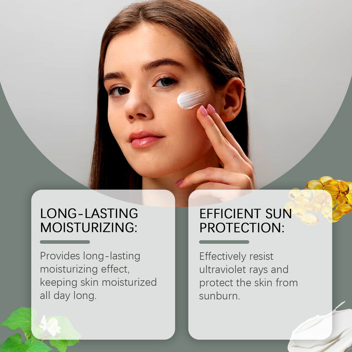 eprolo Ouhoe moisturizing and protective cream in a light texture jar, showcasing its smooth, hydrating formula for skin protection.