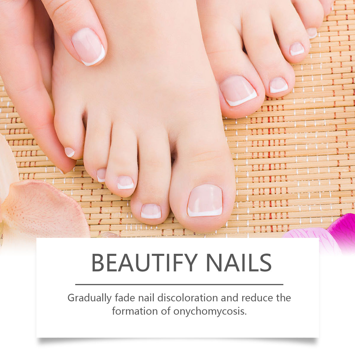 eprolo OUHOE Nail Care Solution bottle showing gentle repair, nourishing and shining nail treatment for healthier nails