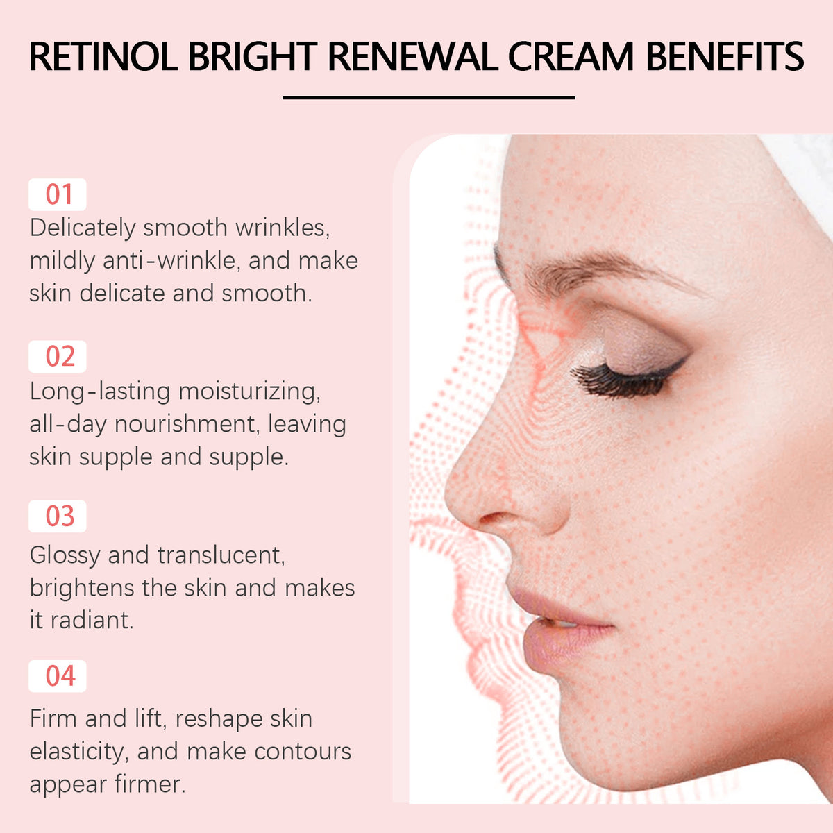 eprolo OUHOE Rose Hip anti-wrinkle cream with moisturizing, brightening, and firming benefits for facial skin.