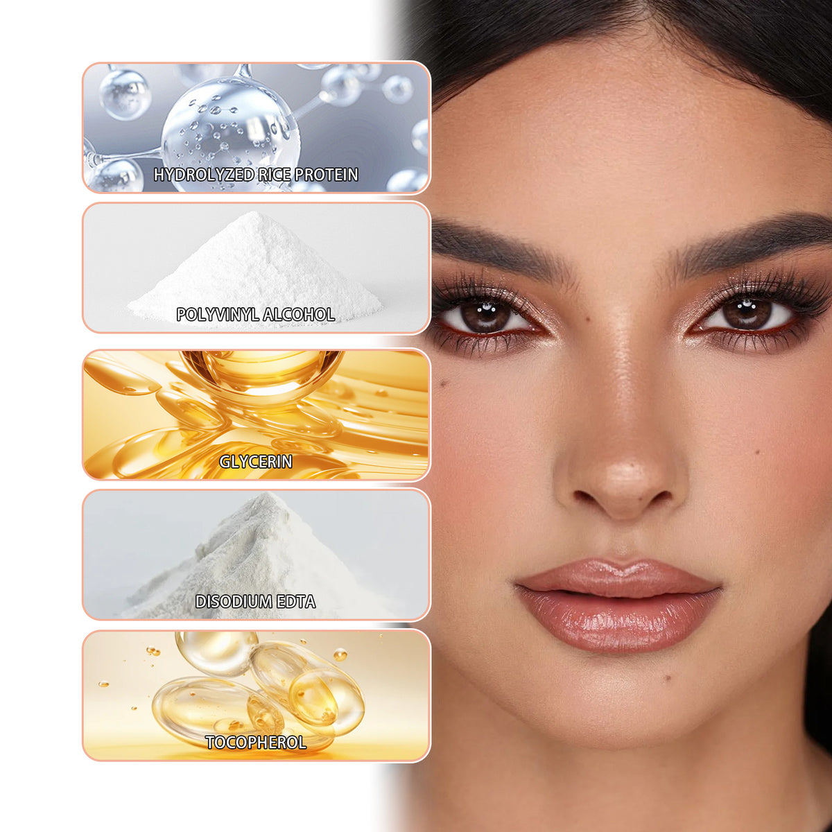 eprolo OUHOE Light Brown Stripping Lip Liner highlighting lips and defining lip lines without smudging, close-up view of the product in hand.
