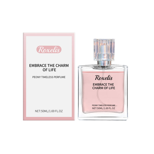 Eprolo Peony Fragrance Eternal Perfume bottle with elegant charm, showcasing natural floral scent and delicate design.