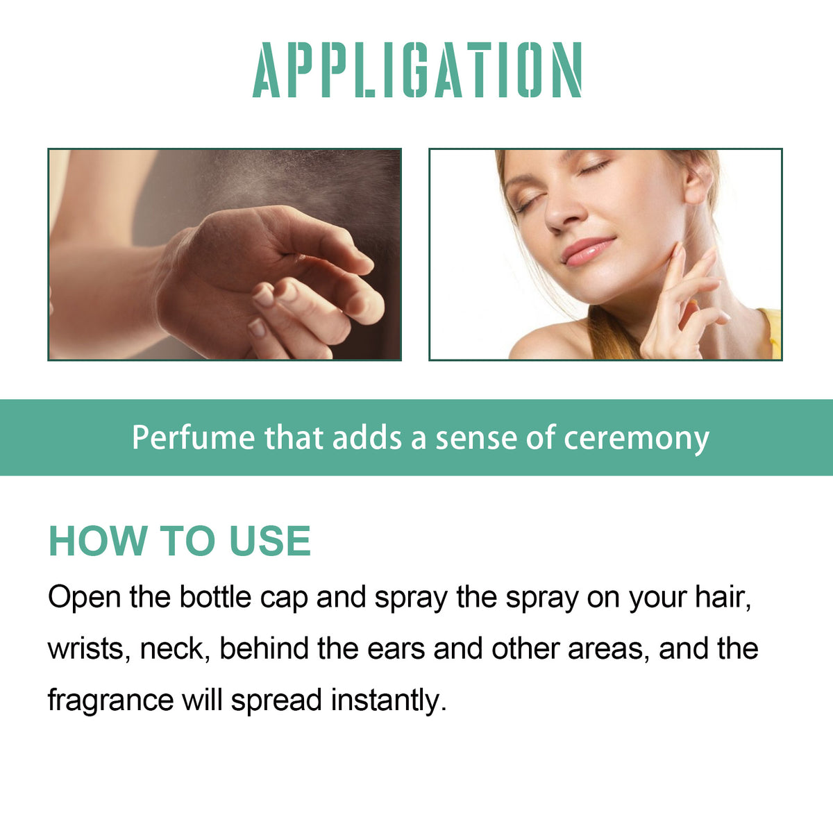 Eprolo portable perfume spray with natural, long-lasting light fragrance in a sleek bottle.