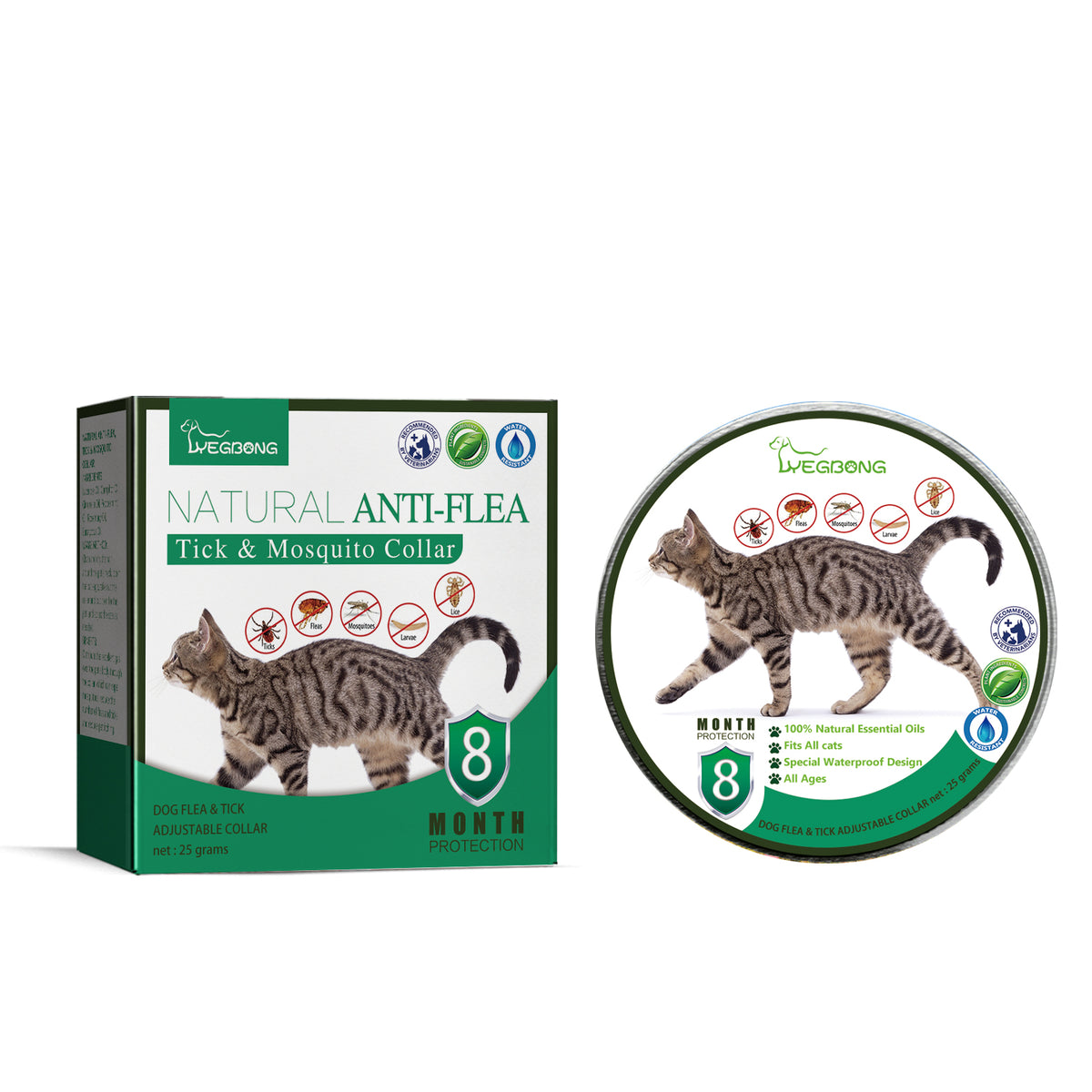 Eprolo pet deworming collar with waterproof, flea and tick resistant adjustable design for effective parasite prevention.